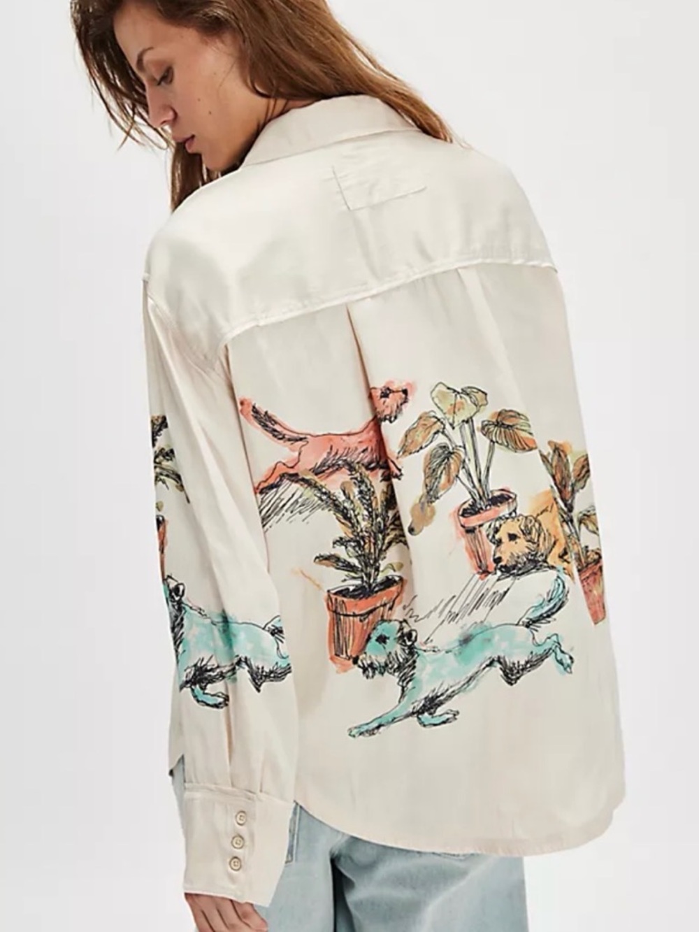 We the free Watercolor Animal Printed ButtonDown - NWT - Picture 2 of 2